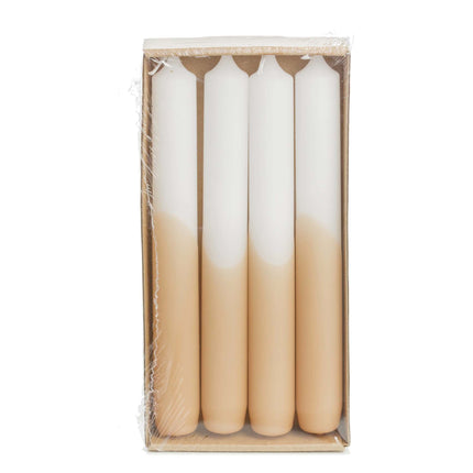 Candles - Half dipped in Apricot/orange - Matt - 8 hours - 4 pieces - 19 cm