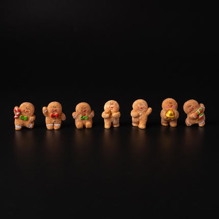 Gingerbread crew - 7 pcs - Miniature figurines - 1-3 cm
