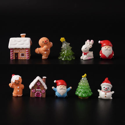 Gingerbread kerst dorp set - 10 stuks - Miniatuur ↔ 2-3,5