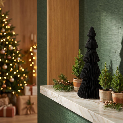 Papierbaum schwarz - Weihnachtsset - 4 Stück