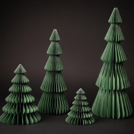 Papierbaum - Faltbar - Grün - 15cm