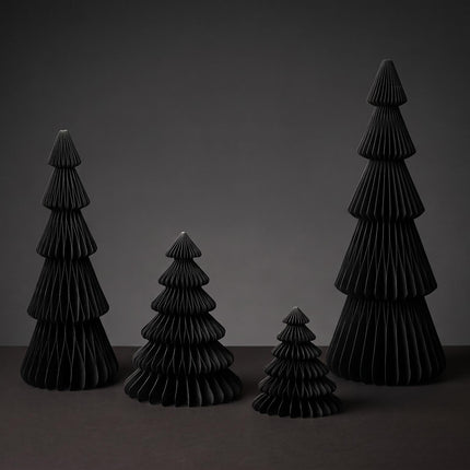 Papierbaum schwarz - Weihnachtsset - 4 Stück