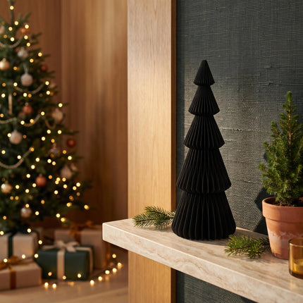 Papierbaum schwarz - Weihnachtsset - 4 Stück