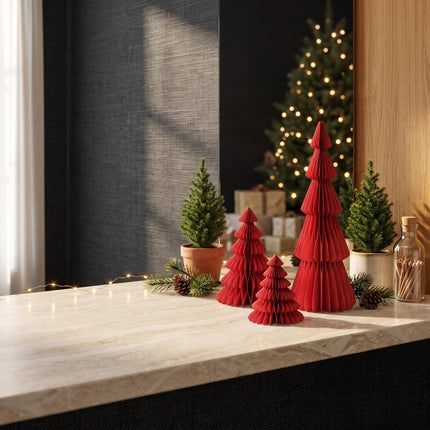Paper tree - Foldable - Red - 15cm
