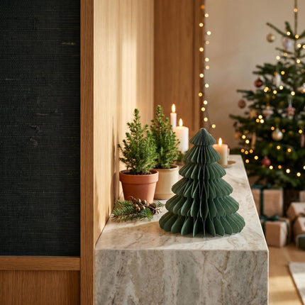 Papierbaum grün - Weihnachtsset - 4 Stück