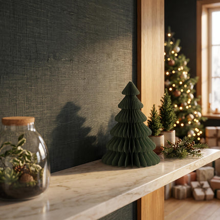 Papierbaum grün - Weihnachtsset - 4 Stück