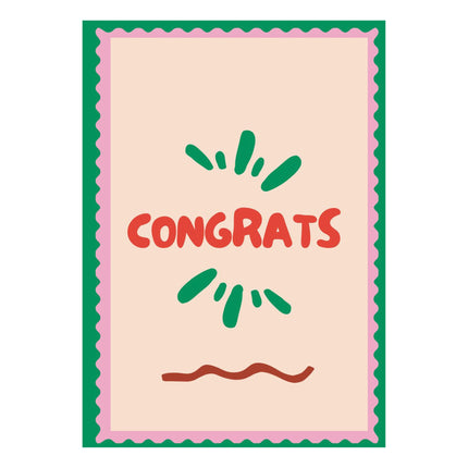 Wenskaart "Congrats" - A6 Gevouwen - Voeg persoonlijke boodschap toe