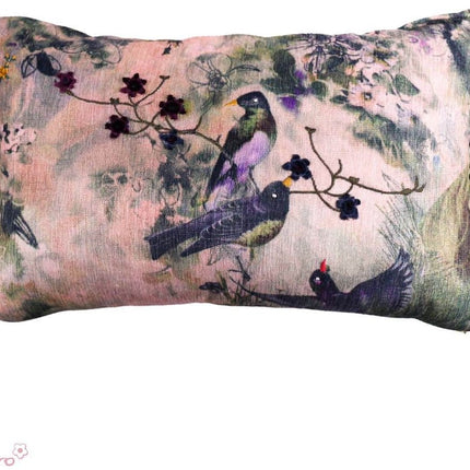 Cushion Elisabeth Green - 30x50 cm - Green/Pink - Birds - Imbarro