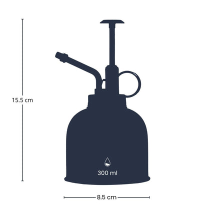 Plant mister - Waterer - Stainless Steel Gardening Sprinkler - Dark Silver - ↑ 15.5 cm