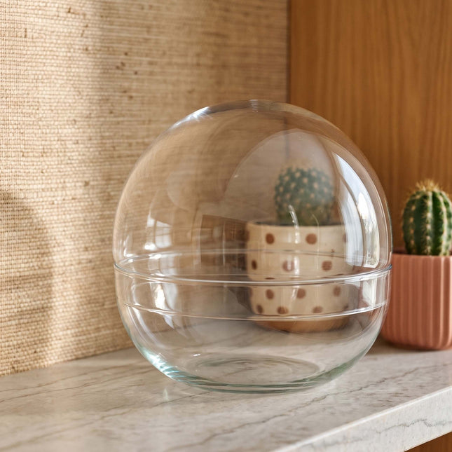 Terrarium fles 'Dome XL' - Tweedelig bolglas - Gesloten terrarium Ø 28 cm ↑ 28 cm