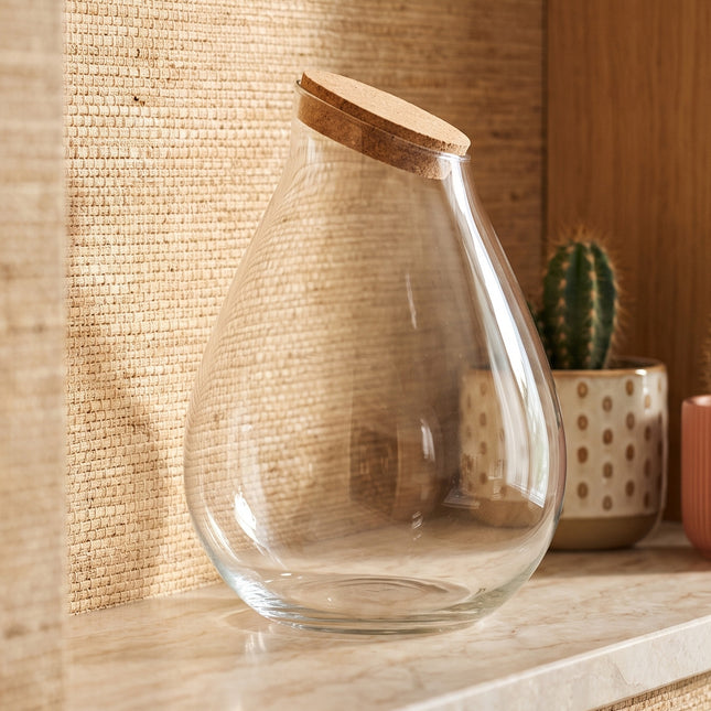 Terrarium fles ‘Drop XXL’ met kurk - Gesloten terrarium Ø 34 cm ↑ 43 cm
