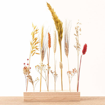 FlowerHero® - L - Wooden Dried flower stand + Dried Floral Arrangement