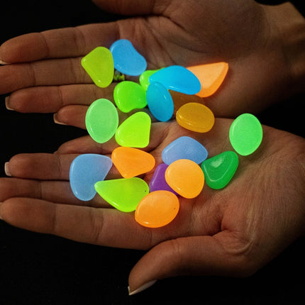 Glow Stones Mittel - Glow in the dark - Terrarium Dekoration - Aquarium Dekoration - Multicolor - 12 Stück - 3-5 cm