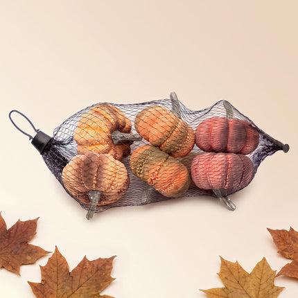 Pumpkin Pepita 6 pcs - Ø 6 cm ↑ 6 cm - Artificial foam