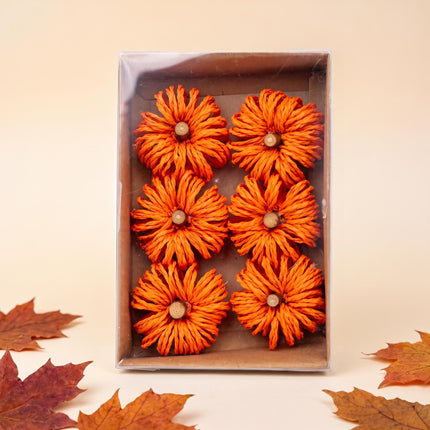 Pumpkin orange - Ø 4 cm - 6 pcs - Natuteral material