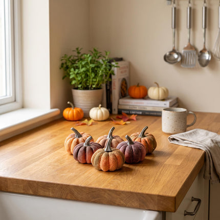 Pumpkin Pepita 6 pcs - Ø 6 cm ↑ 6 cm - Artificial foam