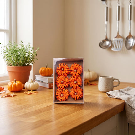 Pumpkin orange - Ø 4 cm - 6 pcs - Natuteral material
