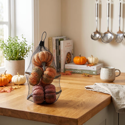 Pumpkin Pepita 6 pcs - Ø 6 cm ↑ 6 cm - Artificial foam