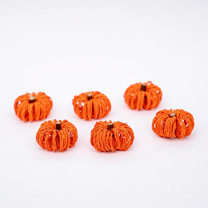 Pumpkin orange - Ø 4 cm - 6 pcs - Natuteral material