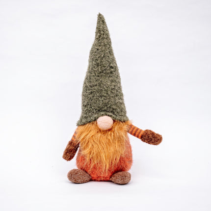 Kabouter - 32 cm - Wol, katoen - Groene muts - Herfst, Halloween
