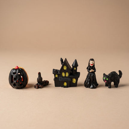Trick or Treat Village - 5 Stk - Halloween Miniaturen ↑ 2-4 cm