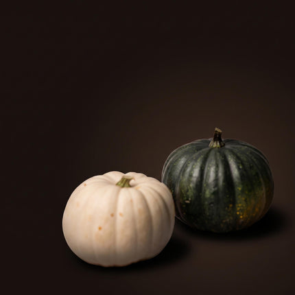 Pumpkin set - Real - Black Cat and White Halloween - 2 pcs - Ø 12 cm
