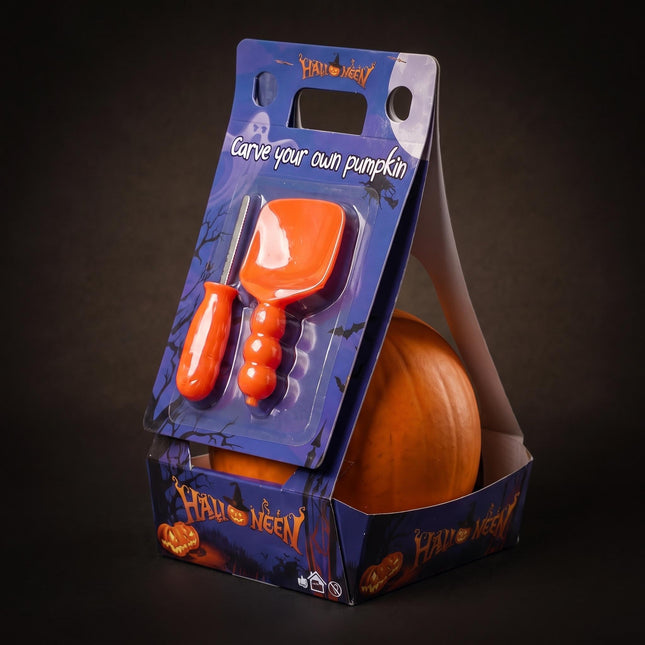 Halloween Pompoen Snijset - Echte Pompoen Inbegrepen - Ø 15 cm