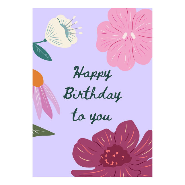 "Happy Birthday" Greeting Card - A6 Folded - Add custom message