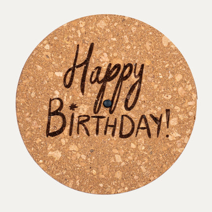 Engraved LED cork lid - 'HAPPY BIRTHDAY' - Custom text - Available in 3 sizes