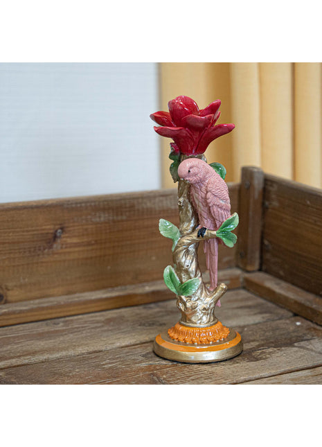 Candle Holder - Pink Parrot ↑ 26 cm