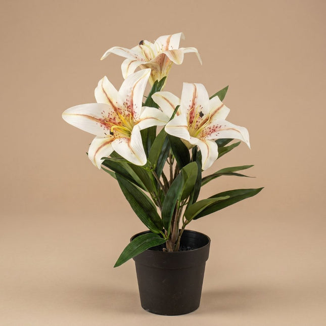 Lily in pot - Cream - Artificial plant - ↑ 33 cm