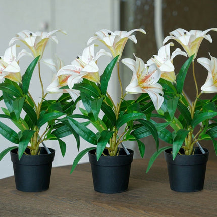 Lelie crème 3 stuks - Bundelproduct - Kunstplanten