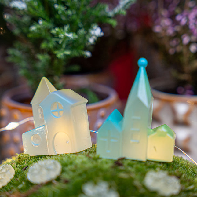 Luminous Winter - Decoratieve miniatuur figuurtjes - Glow in the dark - 10 stuks - ↑ 1-5 cm