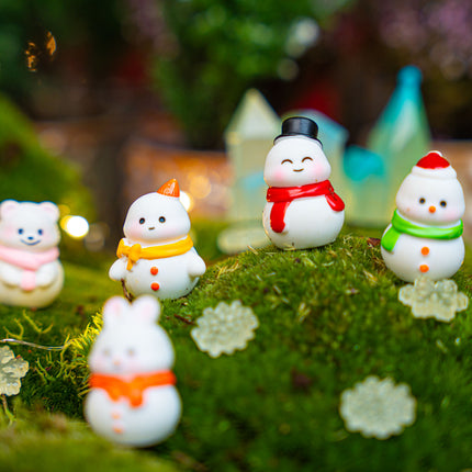 Frosty Friends - Dekorative Miniaturfiguren - Weihnachts-Schneemänner - 10 Stück - ↑ 1-3 cm