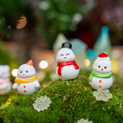 Frosty Friends - Dekorative Miniaturfiguren - Weihnachts-Schneemänner - 10 Stück - ↑ 1-3 cm
