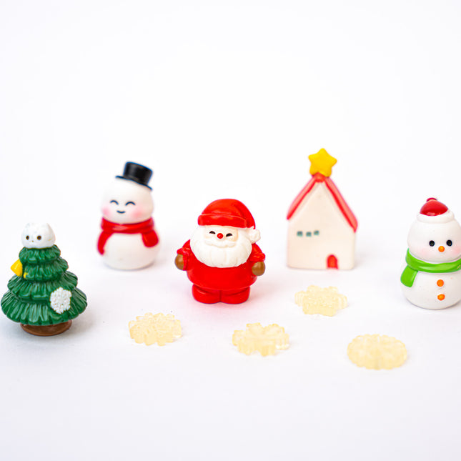 The Jolly Set - Decoratieve miniatuur kerstfiguren - 9 stuks - ↑ 1-3 cm