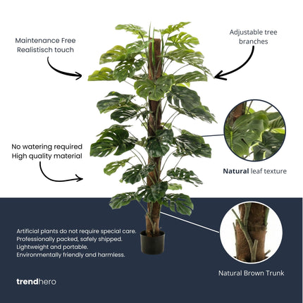 Monstera op stam 150 cm - Kunstplant
