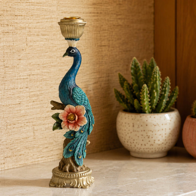 Kerzenhalter - Pfau Multi - 29 cm