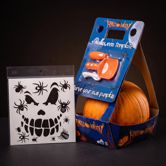Halloween Pompoen Snijset - Echte Pompoen Inbegrepen - Ø 20cm