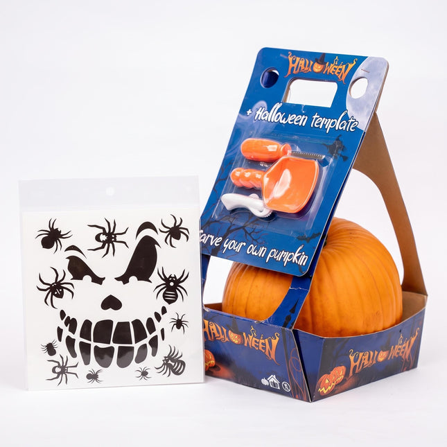 Halloween Pompoen Snijset - Echte Pompoen Inbegrepen - Ø 20cm