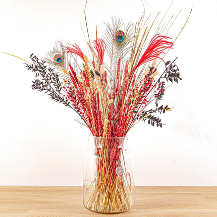 Dried flowers - Red & Gold - Dried bouquet - 70cm