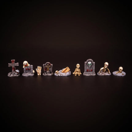 The Haunted Cemetery - 9 pcs - Miniature figurines - ↑ 1-3,5 cm