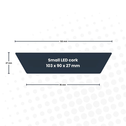 Kurk met LED lamp S - Kurk met verlichting - Personaliseerbaar - 10,3 x 9 x 2,7 cm
