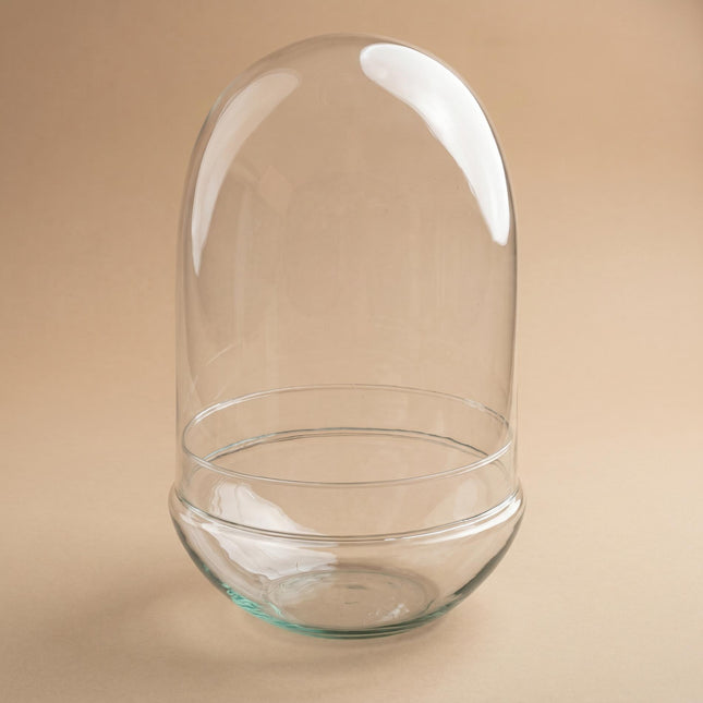 Terrarium Flasche 'Egg XL' – Zweiteilige Glaskuppel – Geschlossenes Terrarium Ø 17,5 cm ↑ 30 cm