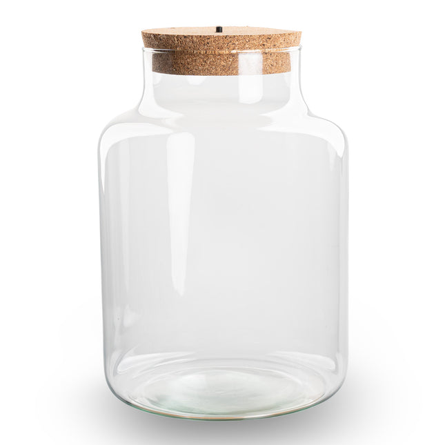 Terrarium bottle 'Little Milky' - Incl. LED cork - Closed terrarium Ø 17 cm ↑ 25 cm