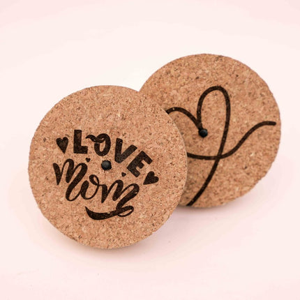 Gravierte LED Kork - 'LOVE MOM'