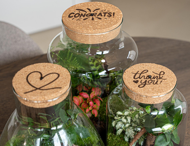 Cork lids with design