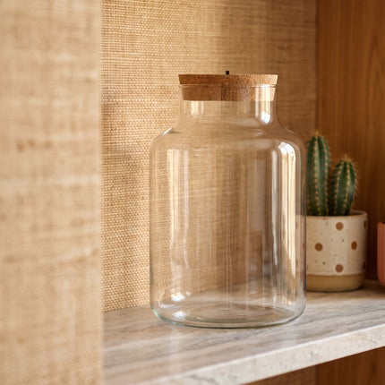 Terrarium bottle 'Milky' with LED-lighting - Closed terrarium Ø 21 cm ↑ 30 cm