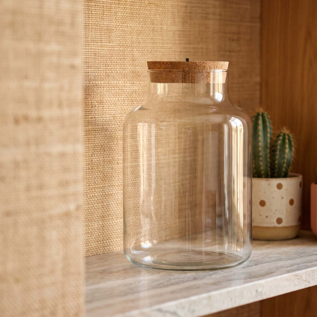 Terrarium fles - 'Milky' met LED-belichting - Gesloten terrarium Ø 21 cm ↑ 30 cm