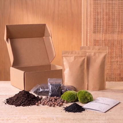 Terrarium Package  – Refill & Starter Package  – DIY Terrarium Kit – Size S/M